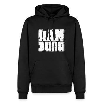 Hamburg Souvenir Design Hansestadt Hamburg - Männer Premium Bio Hoodie - Schwarz - Vorne - Nico (187cm)