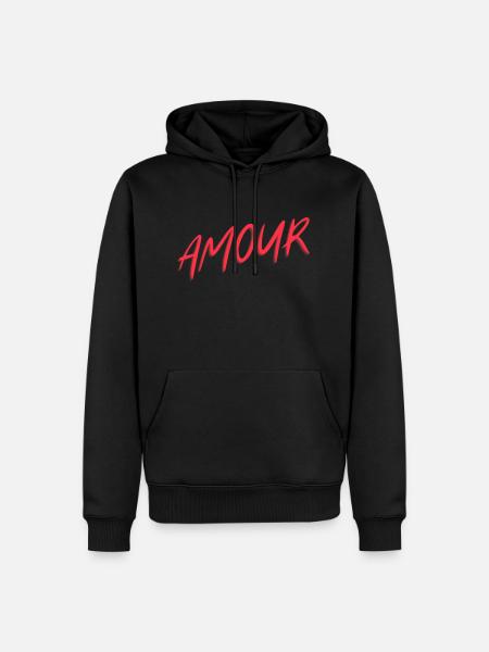 "Amour" red, design t-shirt - Men’s Premium Organic Hoodie - black