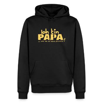 Ausrede Namenschild Papa - Männer Premium Bio Hoodie - Schwarz - Vorne - Nico (187cm)