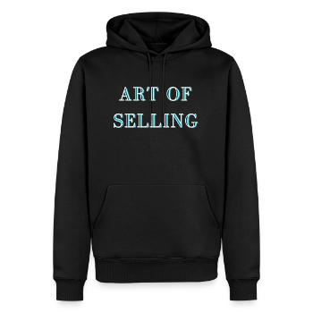 Art of selling - Men’s Premium Organic Hoodie - black - Front - Nico (187cm)