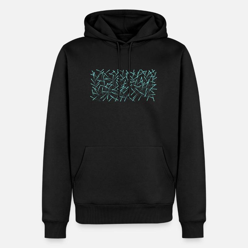 Hellblau - Männer Premium Bio Hoodie - Schwarz