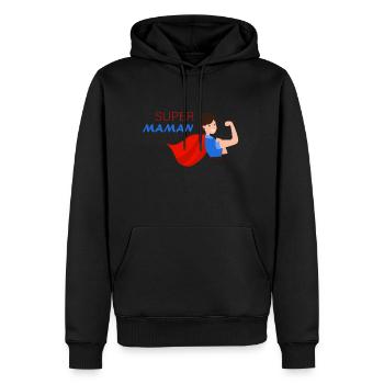 Super maman - Sweat à capuche Premium bio Homme - noir - Devant - Nico (187cm)