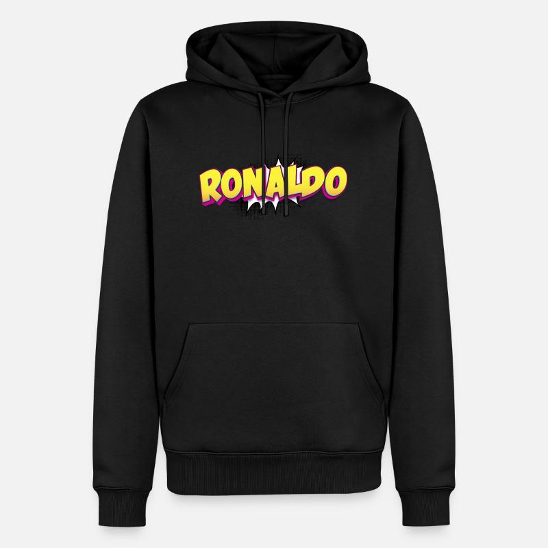 Ronald Benutzerdefinierter Name Comic-Buch-Stil Pop-Art, - Männer Premium Bio Hoodie - Schwarz