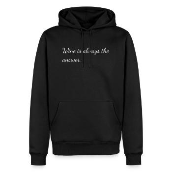 Wine is always the answer - Men’s Premium Organic Hoodie - black - Front - Nico (187cm)