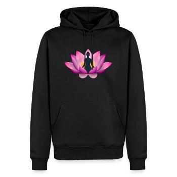 Lotus Meditation Inner Peace - Men’s Premium Organic Hoodie - black - Front - Nico (187cm)