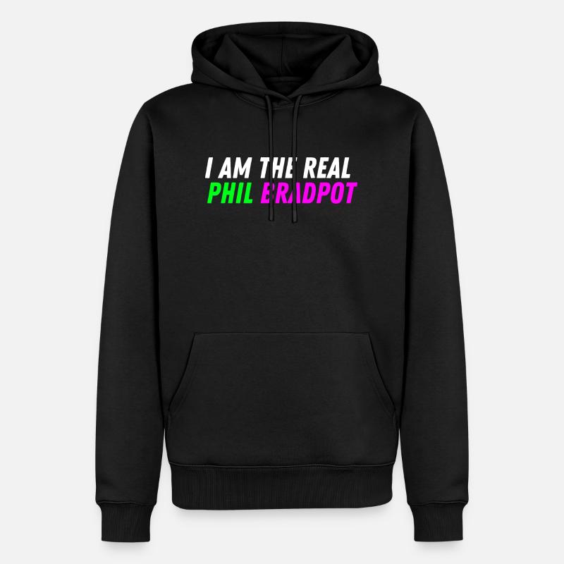 Du vrai Phil Bradpot - Sweat à capuche Premium bio Homme - noir