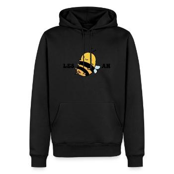 Les Bee An - Fierté lesbienne LGBT - Mais d’abord, - Sweat à capuche Premium bio Homme - noir - Devant - Nico (187cm)
