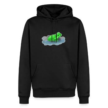 Grenouille - Sweat à capuche Premium bio Homme - noir - Devant - Nico (187cm)