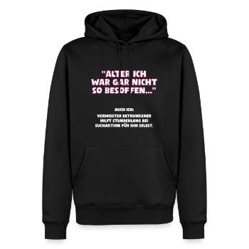 Alter ich war gar nicht so besoffen - Männer Premium Bio Hoodie - Schwarz - Vorne - Nico (187cm)