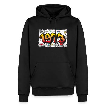 Classic Vibes 1973 Graffiti – 52 Years of Urban - Men’s Premium Organic Hoodie - black - Front - Nico (187cm)