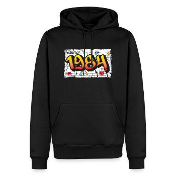 Le meilleur du graffiti de 1984 – 41 ans de streetwise - Sweat à capuche Premium bio Homme - noir - Devant - Nico (187cm)
