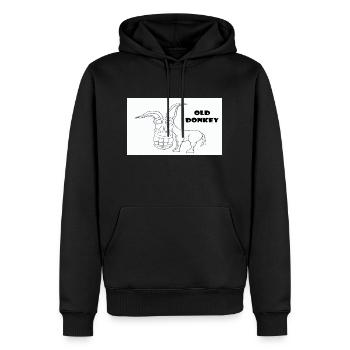 083509OldDonkey - Männer Premium Bio Hoodie - Schwarz - Vorne - Nico (187cm)