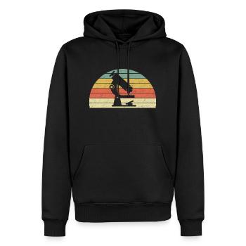 Laborant Shirt mit Mikroskop - Männer Premium Bio Hoodie - Schwarz - Vorne - Nico (187cm)