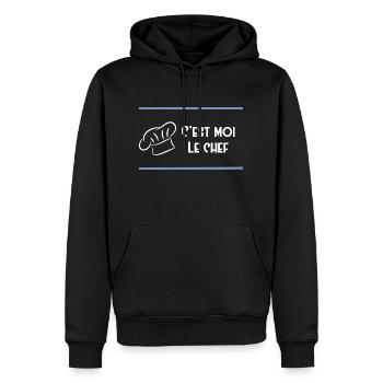 C’est moi le chef cuisinier - Sweat à capuche Premium bio Homme - noir - Devant - Nico (187cm)