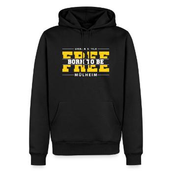 Mülheim Meine Stadt Urban Style Born Free - Männer Premium Bio Hoodie - Schwarz - Vorne - Nico (187cm)