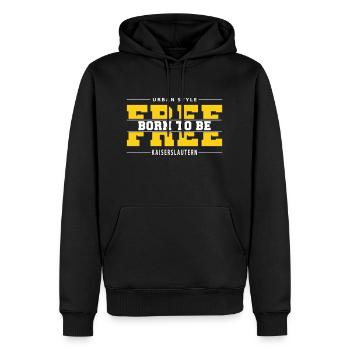 Kaiserslautern Meine Stadt Urban Style Born Free - Männer Premium Bio Hoodie - Schwarz - Vorne - Nico (187cm)