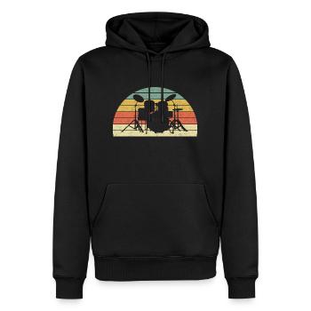 Schlagzeug Muster bunt - Männer Premium Bio Hoodie - Schwarz - Vorne - Nico (187cm)