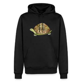 Tortue - Sweat à capuche Premium bio Homme - noir - Devant - Nico (187cm)