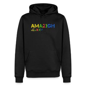 Amazigh Kabyle Tifinagh Patriotic Colorful Vintage - Men’s Premium Organic Hoodie - black - Front - Nico (187cm)