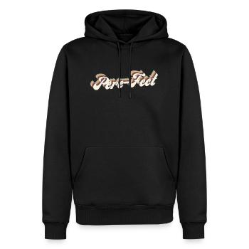 père-fect vintage - Sweat à capuche Premium bio Homme - noir - Devant - Nico (187cm)
