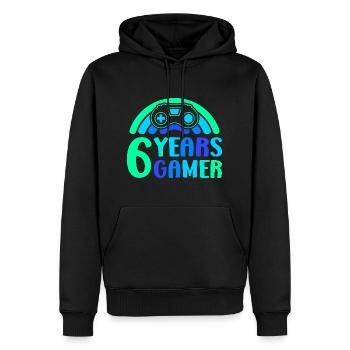 6ème anniversaire garçon 6 ans contrôleur de jeu - Sweat à capuche Premium bio Homme - noir - Devant - Nico (187cm)