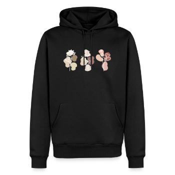 Silhouettes florales - Sweat à capuche Premium bio Homme - noir - Devant - Nico (187cm)