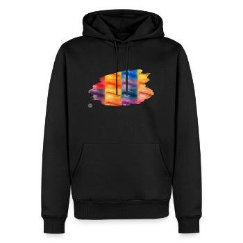Colourful Mess - Männer Premium Bio Hoodie - Schwarz - Vorne - Nico (187cm)