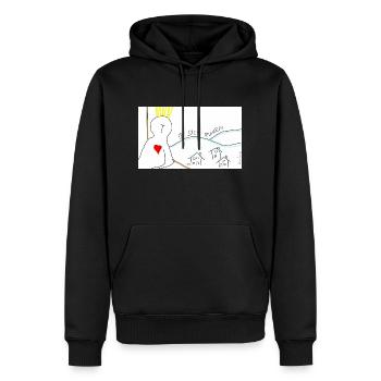 In sich ruhen. - Männer Premium Bio Hoodie - Schwarz - Vorne - Nico (187cm)