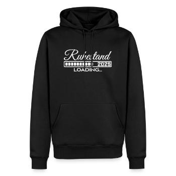 Ruhestand 2025 loading - Männer Premium Bio Hoodie - Schwarz - Vorne - Nico (187cm)