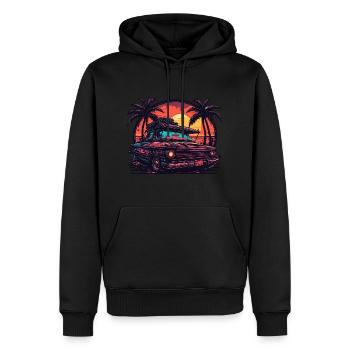 Strand / Insel / Urlaub / Sommer / Sonne / Meer - Männer Premium Bio Hoodie - Schwarz - Vorne - Nico (187cm)