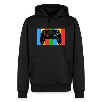 Vintage Retro Gaming Controller - Männer Premium Bio Hoodie - Schwarz - Vorne - Nico (187cm)