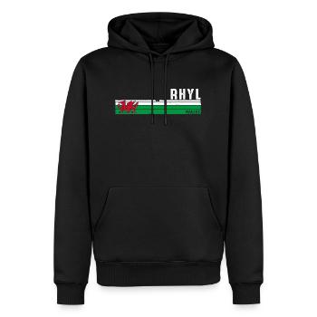 Rhyl: Welsh Charm and Coastal Beauty - Men’s Premium Organic Hoodie - black - Front - Nico (187cm)