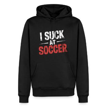 I Suck At Soccer 13 - Männer Premium Bio Hoodie - Schwarz - Vorne - Nico (187cm)