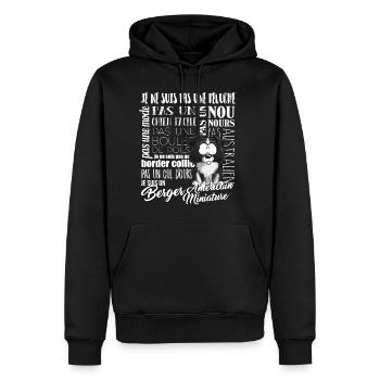 Je Suis Berger Américain Miniature - noir blancFR - Sweat à capuche Premium bio Homme - noir - Devant - Nico (187cm)