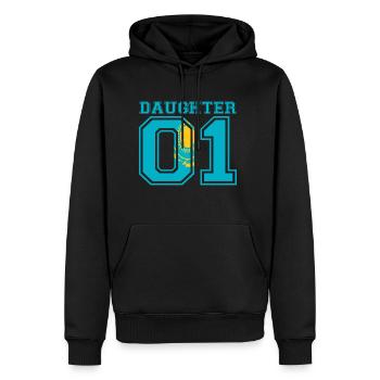 Daughter Tochter queen 01 Kasachstan - Männer Premium Bio Hoodie - Schwarz - Vorne - Nico (187cm)