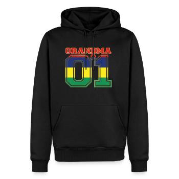 Oma Grandma queen 01 family Mauritius - Männer Premium Bio Hoodie - Schwarz - Vorne - Nico (187cm)