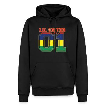 SCHWESTER LIL SISTER QUEEN 01 Mauritius - Männer Premium Bio Hoodie - Schwarz - Vorne - Nico (187cm)