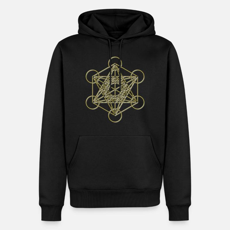 Metatron's Cube gold 3D - Sweat à capuche Premium bio Homme - undefined