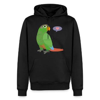 Oiseau perroquet hirondelle hirondelle cadeau - Sweat à capuche Premium bio Homme - noir - Devant - Nico (187cm)