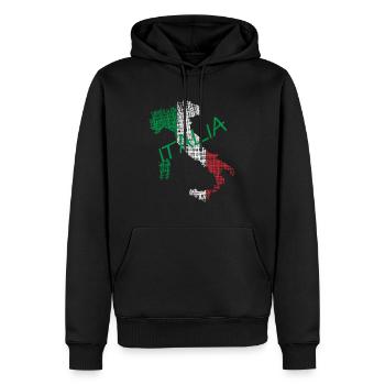 Italia italia - Männer Premium Bio Hoodie - Schwarz - Vorne - Nico (187cm)