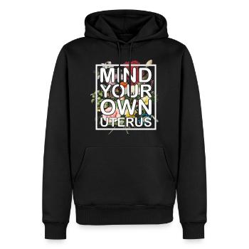 Attention à votre propre utérus - Pro Women - Sweat à capuche Premium bio Homme - noir - Devant - Nico (187cm)