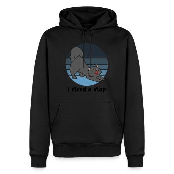 I need a nap - Men’s Premium Organic Hoodie - black - Front - Nico (187cm)