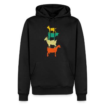 Retro Ziegen T-Shirt Ziege - Männer Premium Bio Hoodie - Schwarz - Vorne - Nico (187cm)