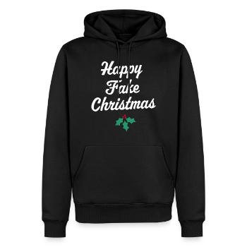 Frohe gefälschte Weihnachten - Männer Premium Bio Hoodie - Schwarz - Vorne - Nico (187cm)