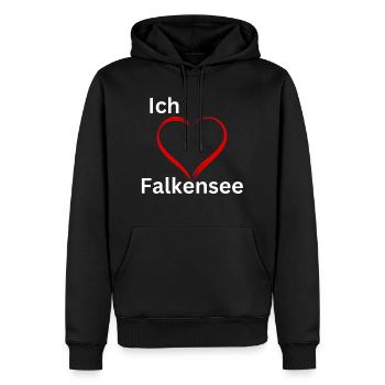 Ich liebe fks - Männer Premium Bio Hoodie - Schwarz - Vorne - Nico (187cm)