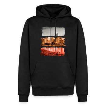 Francfort Vintage Retro Allemagne City Skyline - Sweat à capuche Premium bio Homme - noir - Devant - Nico (187cm)