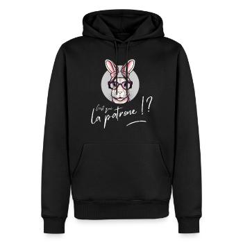 Who's the boss rabbit funny bunny easter day - Men’s Premium Organic Hoodie - black - Front - Nico (187cm)