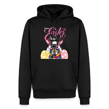 Funny rabbit funny glasses bunny easter day - Men’s Premium Organic Hoodie - black - Front - Nico (187cm)