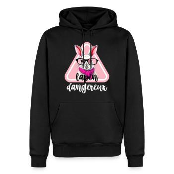 Gefährliches Kaninchen lustiges T-Shirt frohen Ostertag - Männer Premium Bio Hoodie - Schwarz - Vorne - Nico (187cm)