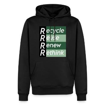 recycle reuse renew rethink - Sweat à capuche Premium bio Homme - noir - Devant - Nico (187cm)